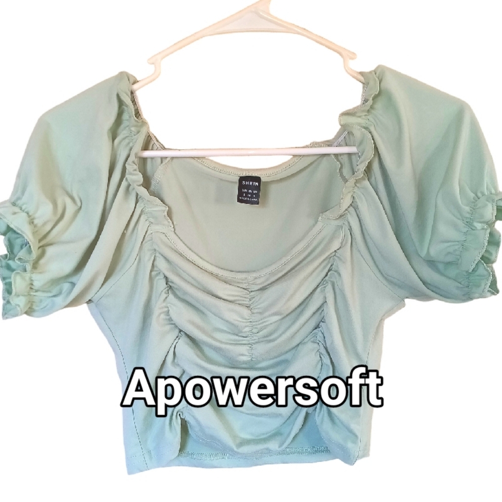 SHEIN Green Ruched Women's Top (0710)